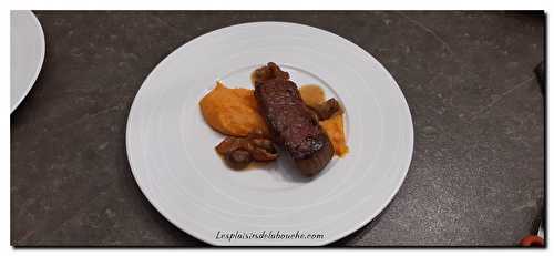 Pavé de bison sauce champêtre et sa purée de patate douce