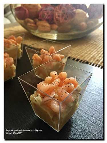 Verrines surimi mayonnaise et crevettes