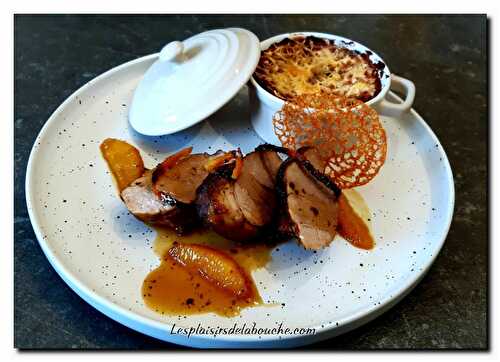 Filet mignon à l'orange et gratin de butternut.