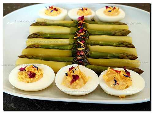 Asperges en vinaigrette à la moutarde à l'ancienne et œufs mimosa