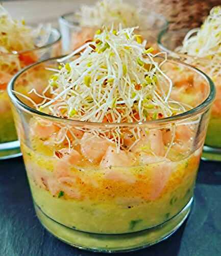 Verrine avocats et saumon