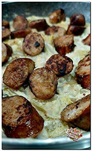 Fondue d'endives aux saucisses