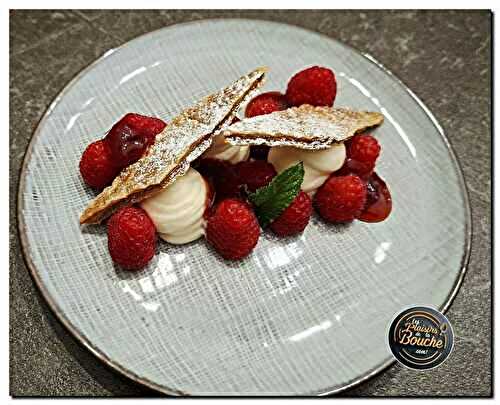 Tarte à la framboise déstructurée, crème diplomate