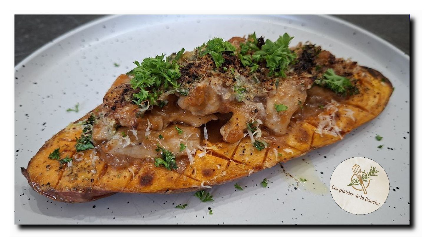 Patate douce gratinée à la dinde