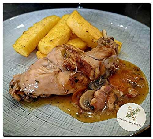 Lapin chasseur et frites de polenta