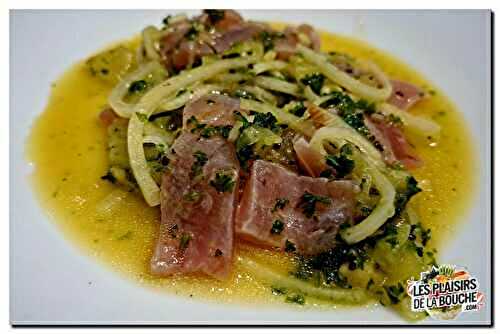 Tartare de thon au kiwi et aux fruits de la passion