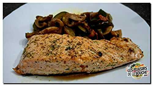 Poêlée de légumes et saumon à la plancha