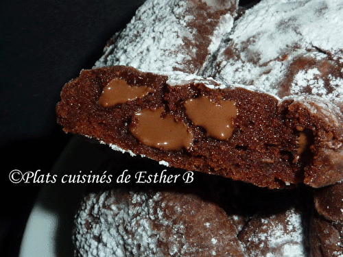 Biscuits craquelés au  chocolat au lait et au fudge