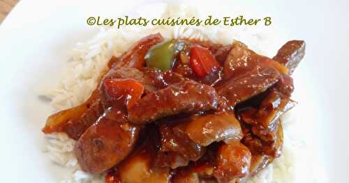 Boeuf aux poivrons (pepper steak)