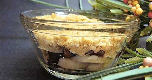 Crumble banane et chocolat en verrine