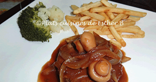 Galettes de boeuf haché en sauce rapide