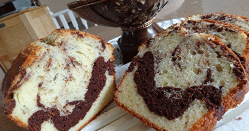 Gâteau marbré vanille, orange et chocolat