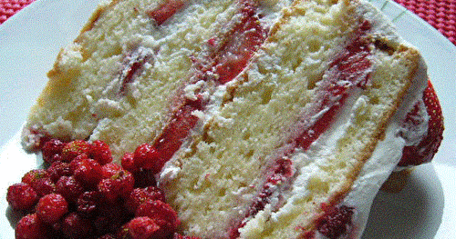 Gâteau mousseline blanc (Shortcake aux fraises)