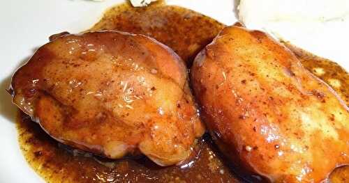 Hauts de cuisses de poulet au sirop d'érable et au vinaigre balsamique (mijoteuse)