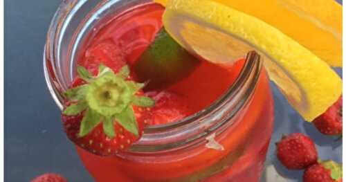 Limonade fraises, citron et lime