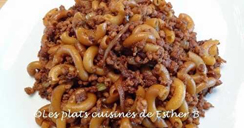 Macaroni chinois au porc haché