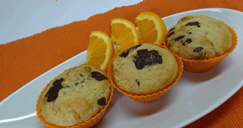Muffins à l'orange et au chocolat noir