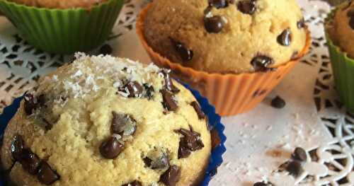 Muffins à la noix de coco et aux pépites de chocolat