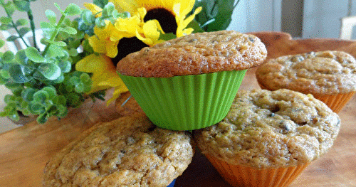 Muffins aux bananes,  chocolat et mélasse