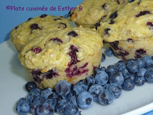 Muffins aux bleuets, agrumes et chocolat blanc