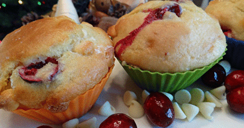 Muffins aux canneberges et au chocolat blanc