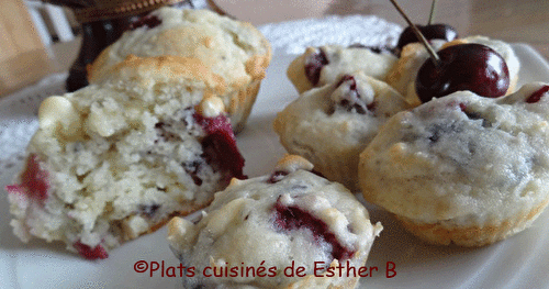 Muffins aux cerises et chocolat blanc