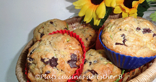 Muffins aux courgettes et aux morceaux de chocolat noir