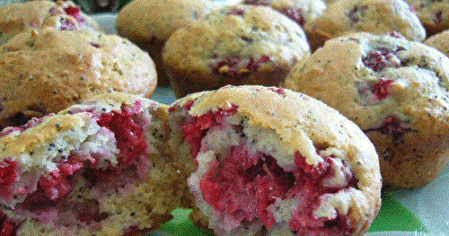 Muffins aux framboises et graines de pavot