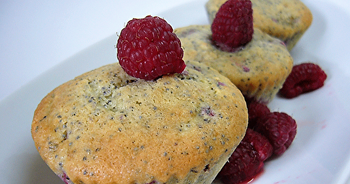 Muffins aux framboises et graines de pavot