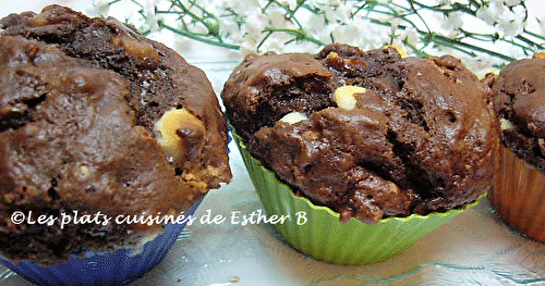 Muffins aux poires et aux deux chocolats