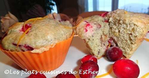 Muffins canneberge, orange et noix