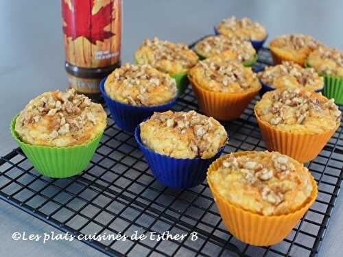 Muffins carottes, érable et noix 