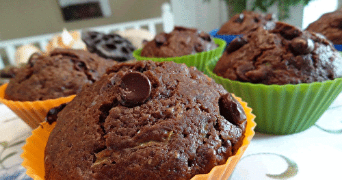 Muffins double chocolat aux courgettes