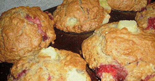 Muffins fraises et rhubarbe