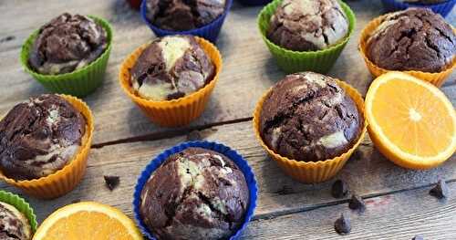 Muffins marbrés à l'orange et au chocolat