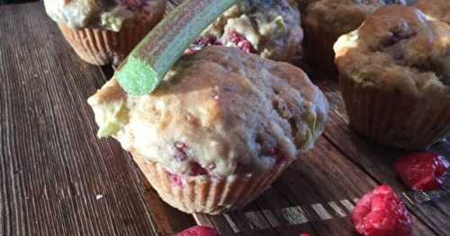 Muffins rhubarbe et framboises