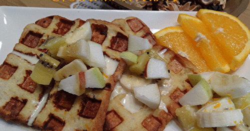 Pain doré gaufré et crème d'orange