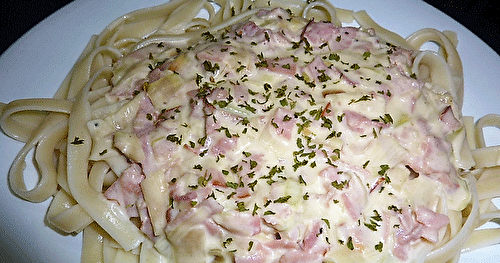 Pâtes  au jambon et au Migneron