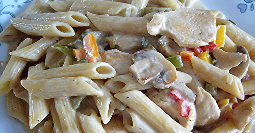 Pennes alfredo au poulet