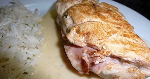 Poulet farci au jambon et fromage