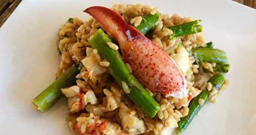 Risotto au homard et aux asperges