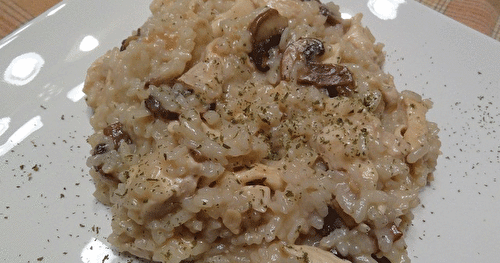 Risotto au poulet et aux champignons