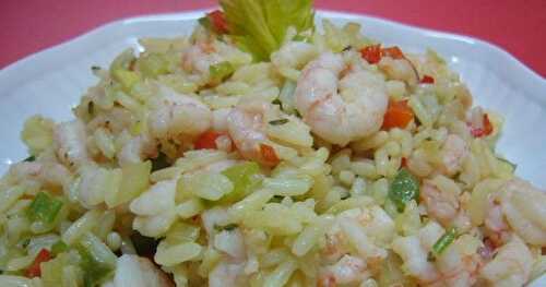 Riz aux crevettes à l'ail