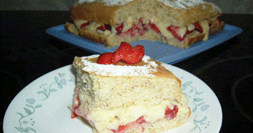 Shortcake multigrain aux fraises et crème pâtissière