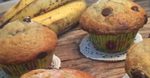 Muffins aux bananes et aux pépites de chocolat