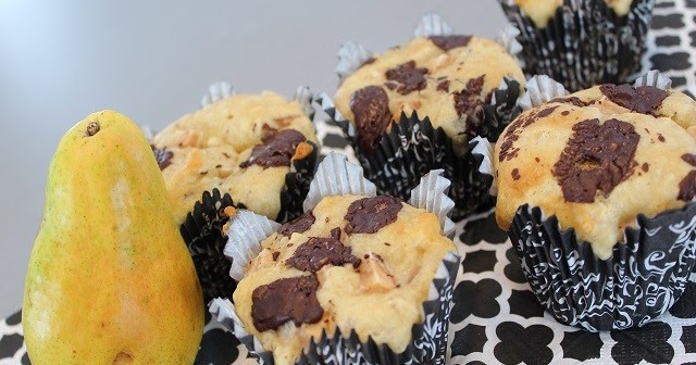 Muffins aux poires et chocolat noir 