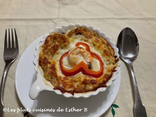   Soupe aux crevettes gratinée