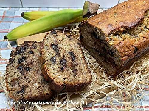 Pain aux bananes  et sucre d’érable avec pépites de chocolat