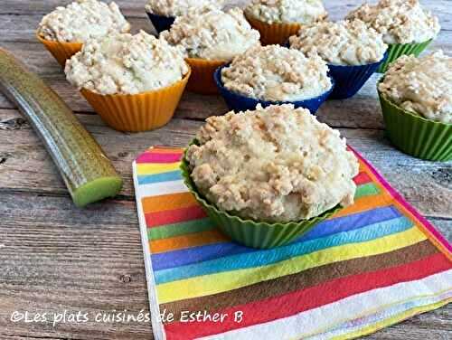 Muffins à la rhubarbe et son crumble