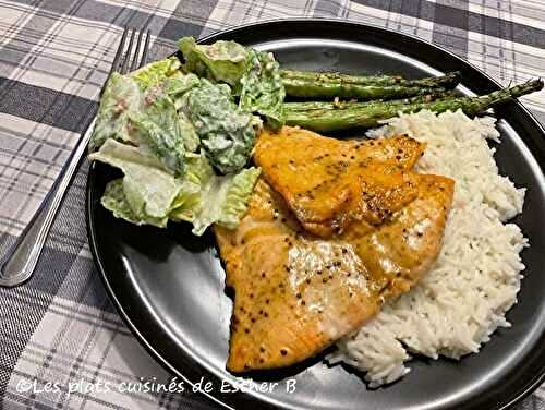 Filet de saumon au miel et à la moutarde de Dijon